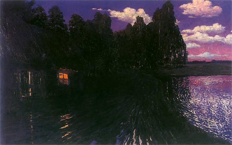 Stanislaw Ignacy Witkiewicz Landscape by night Sweden oil painting art